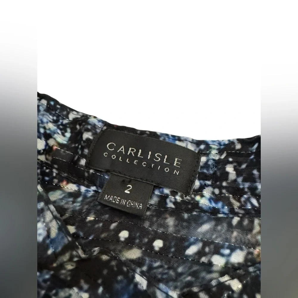 Carlisle Metallic Button Down Blouse Size 2